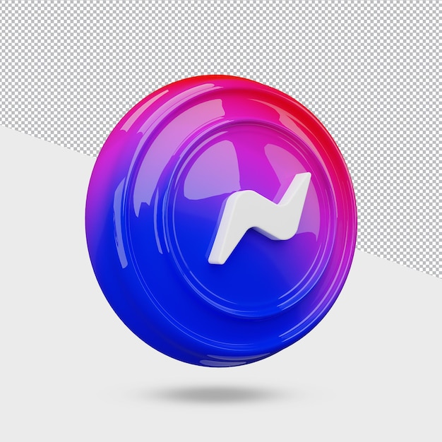 3d rendering messenger icon design