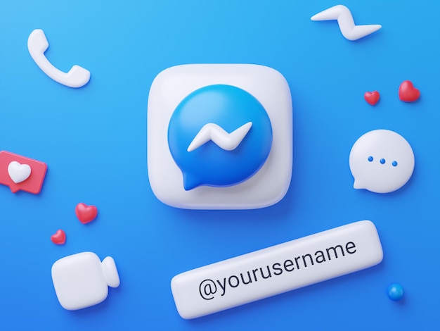 3d rendering messenger profile background