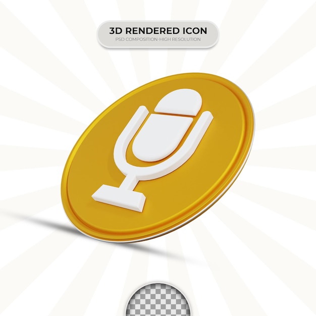 3D Rendering Microhone Icon