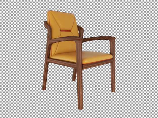 3d rendering of minimalist leather chair interior isolated