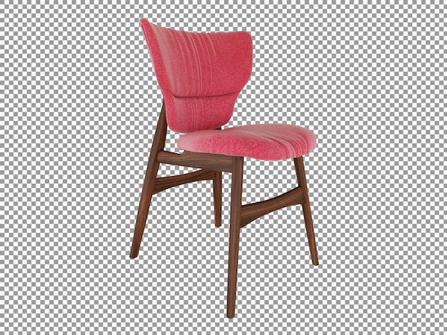 3d rendering of minimalist red leather chair interior isolated