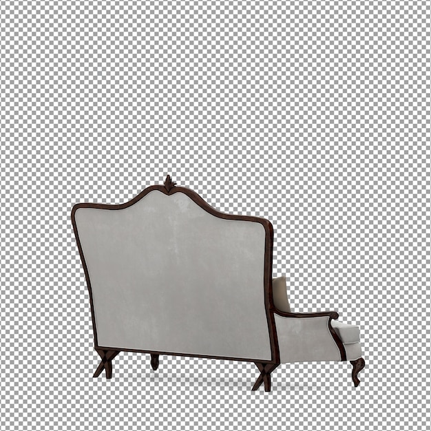 3D rendering of minimalist sofa isolated