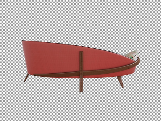 3d rendering of minimalist sofa with wooden interior isolated