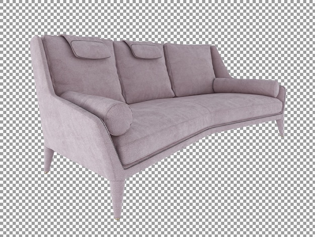 3d rendering of modern fabric pink sofa interior isolated