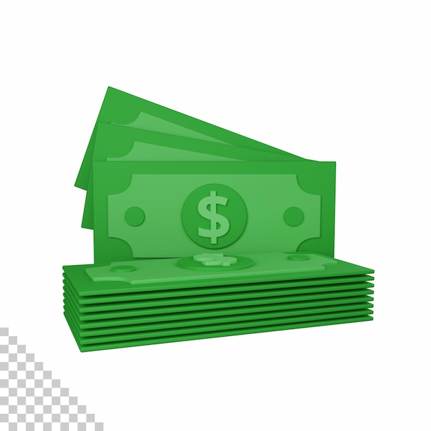 3d rendering money isolated useful for business company and finance design illustration