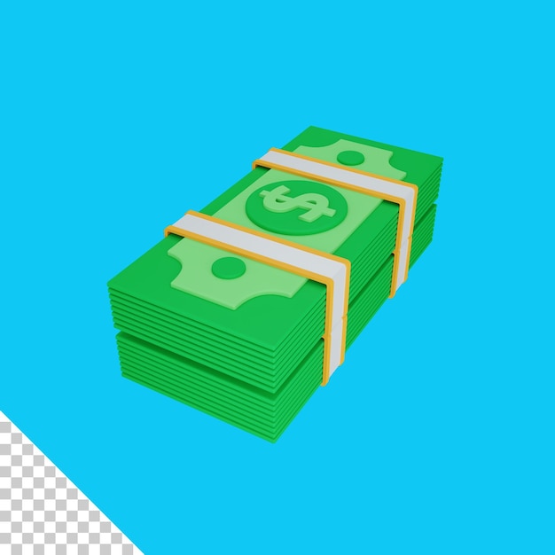 3d rendering money isolated. useful for business and finance design illustration