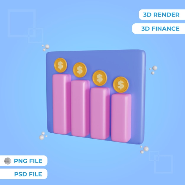 3d rendering money loss object isolated premium psd