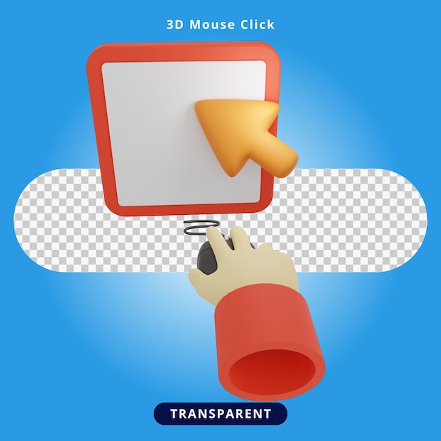 3d Rendering mouse click Illustration