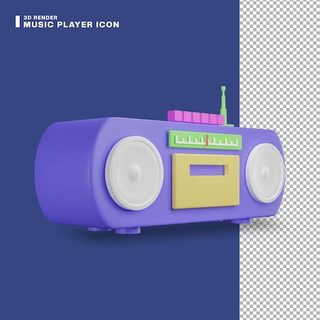 3d rendering music player icon