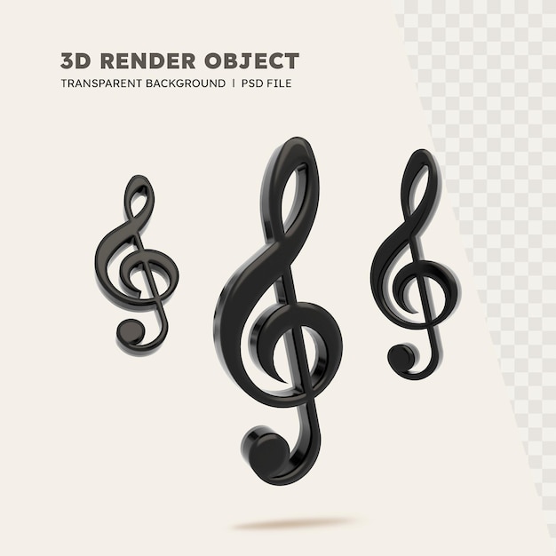 3D rendering of musical note