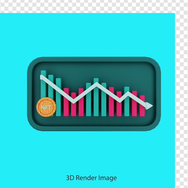 3d rendering nft graph down