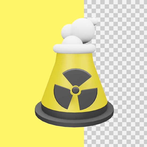 3d rendering nuclear plant icon