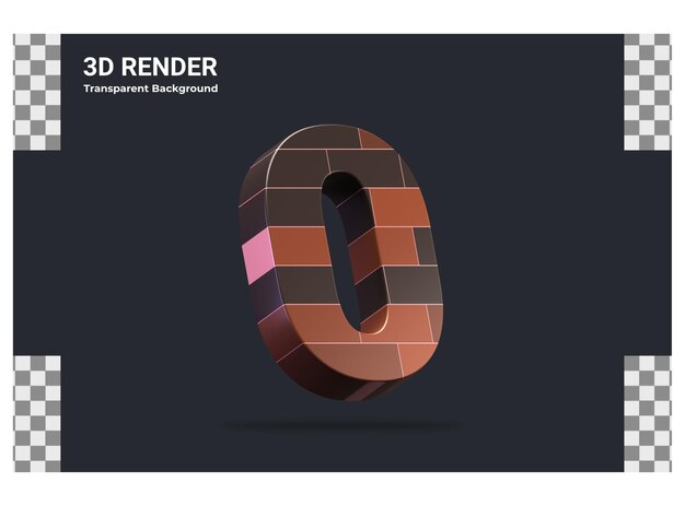 3d rendering number 0 isolated