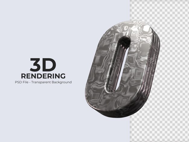 3d rendering number 0 isolated