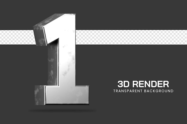 3d rendering number 1 isolated