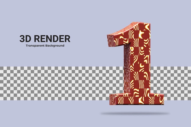 3d rendering number 1 isolated