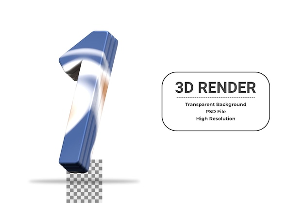 3d rendering number 1 isolated