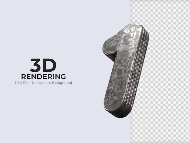 3d rendering number 1 isolated