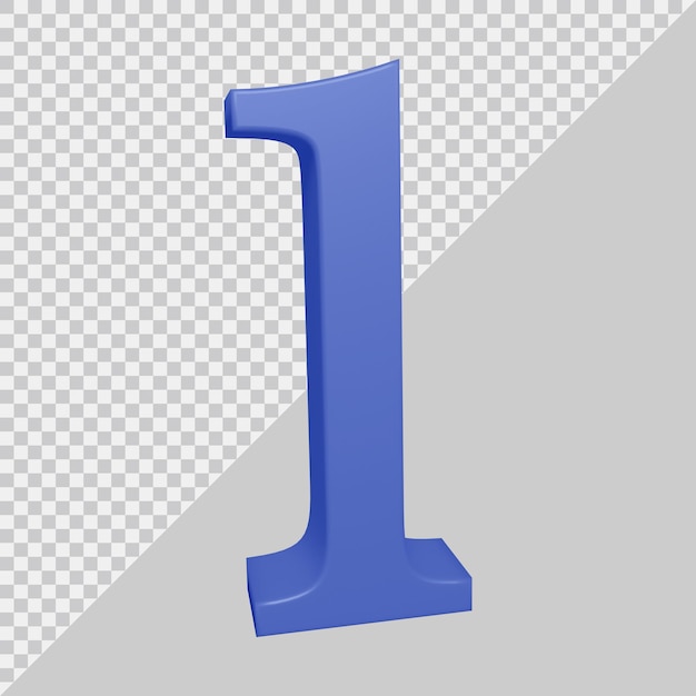 3d rendering of number 1