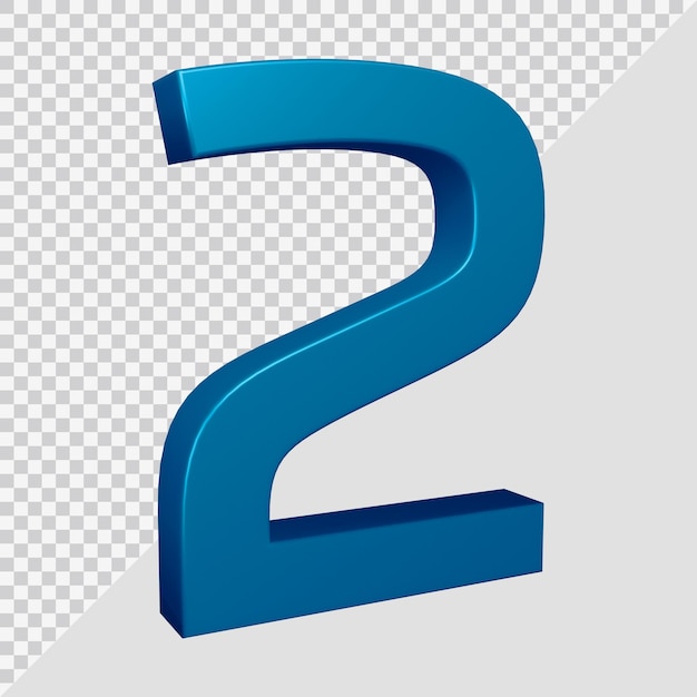 3d rendering of number 2