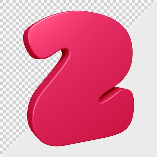 3d rendering of number 2