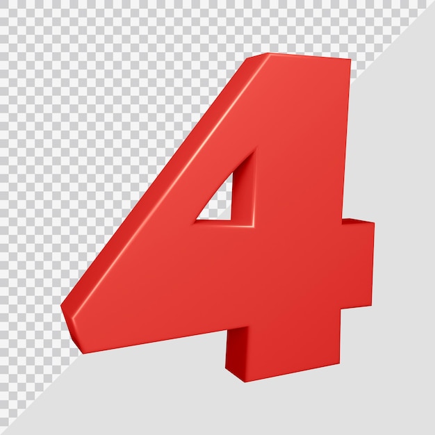 3d rendering of number 4