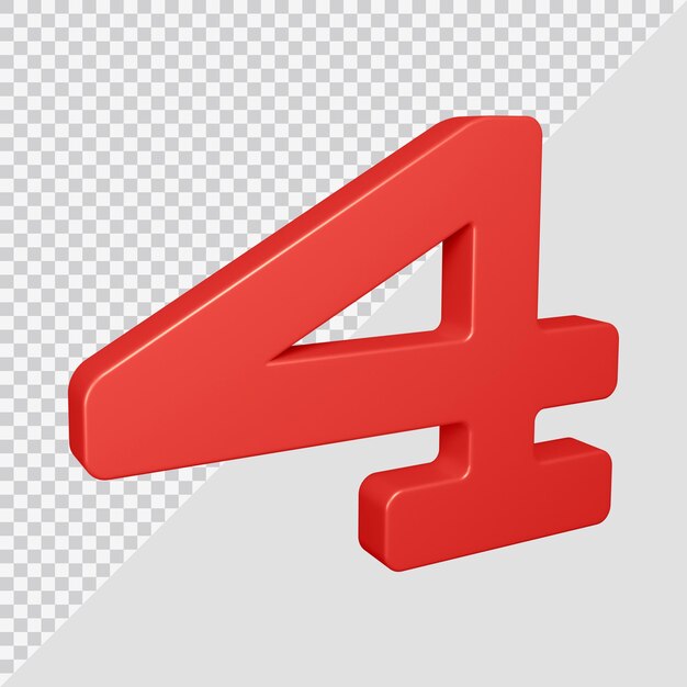 3d rendering of number 4