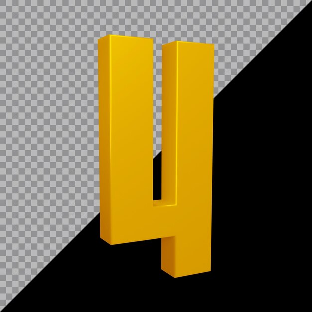 3d rendering of number 4