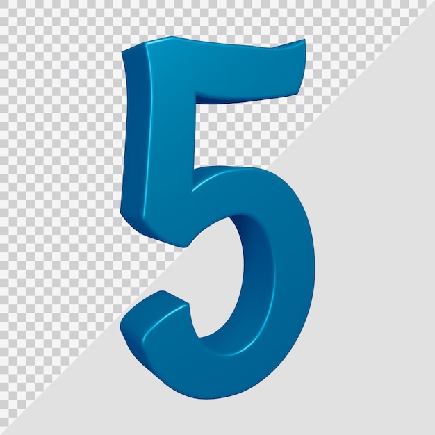 3d rendering of number 5