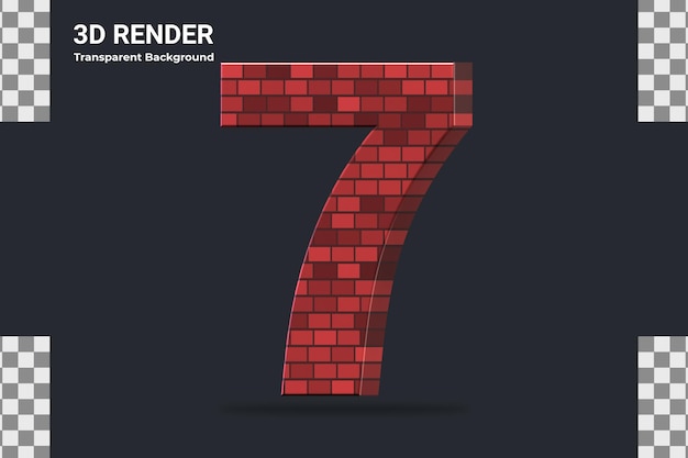 3d rendering number 7 isolated