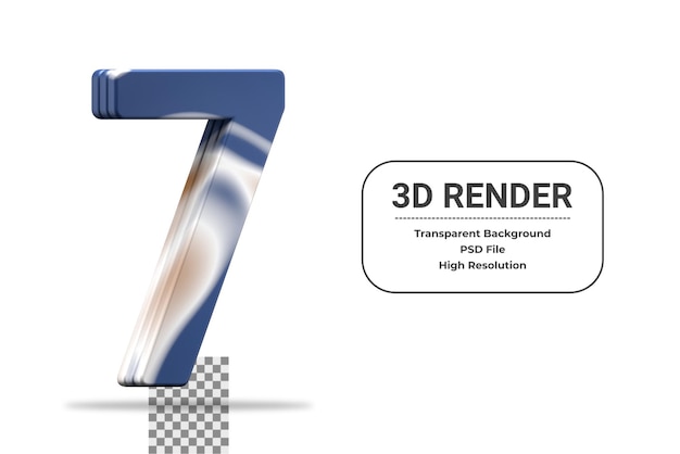 3d rendering number 7 isolated