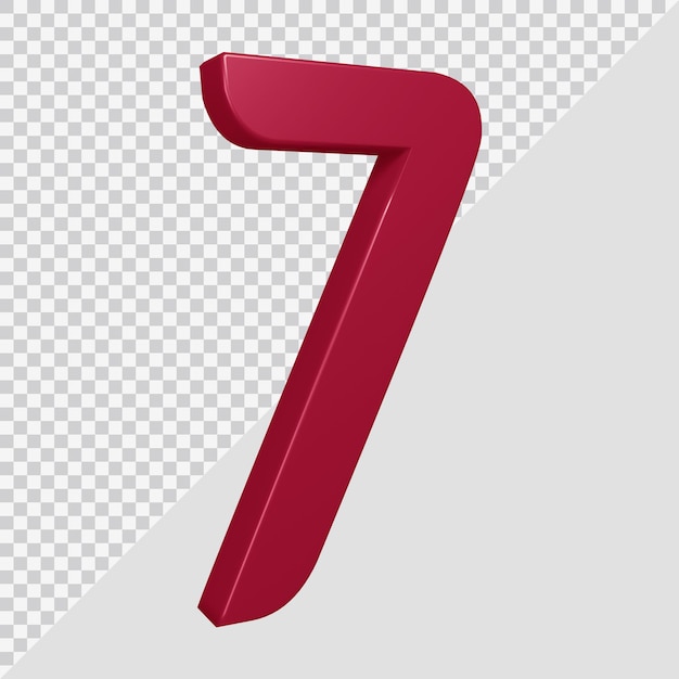 3d rendering of number 7