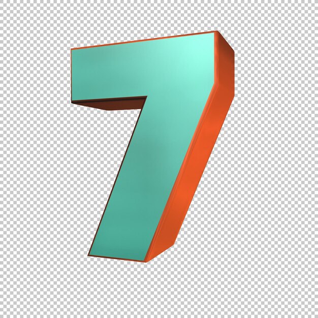 3d rendering of number 7