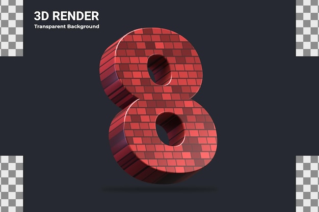 3d rendering number 8 isolated