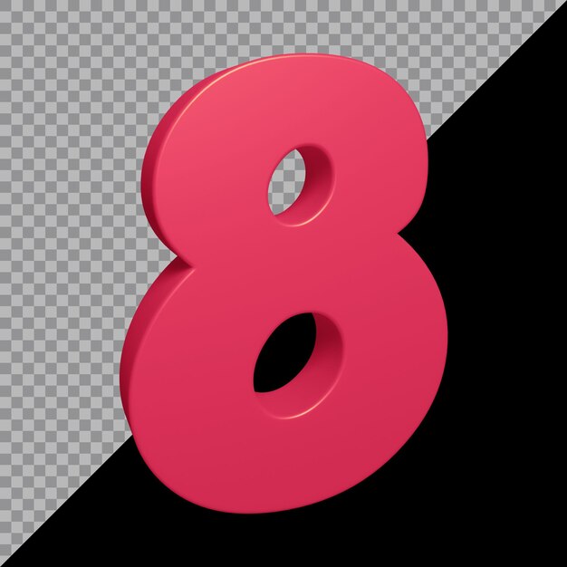 3d rendering of number 8