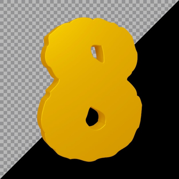 3d rendering of number 8