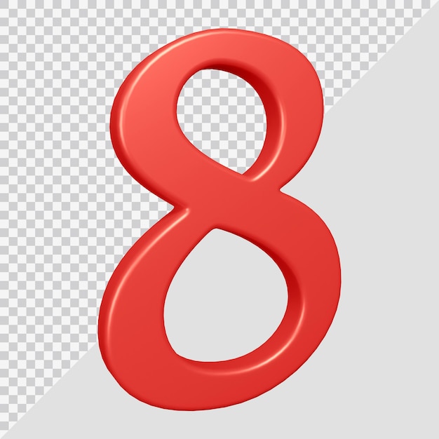 3d rendering of number 8