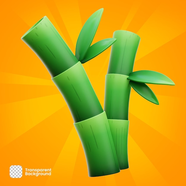 3D Rendering Object Bamboo PNG Transparent Premium PSD Premium Psd