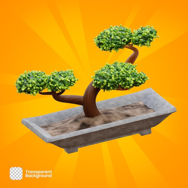 3D Rendering Object Japanese Bonsai PNG Transparent Premium PSD Premium Psd