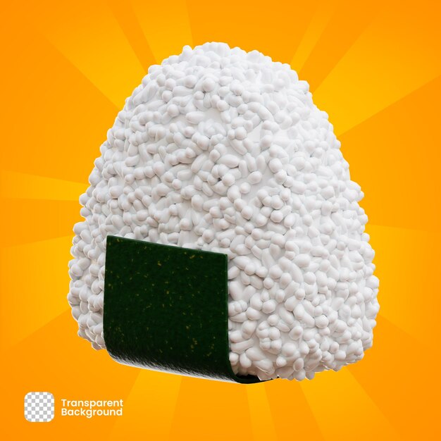 PSD 3d rendering object japanese onigiri png transparent premium psd premium psd