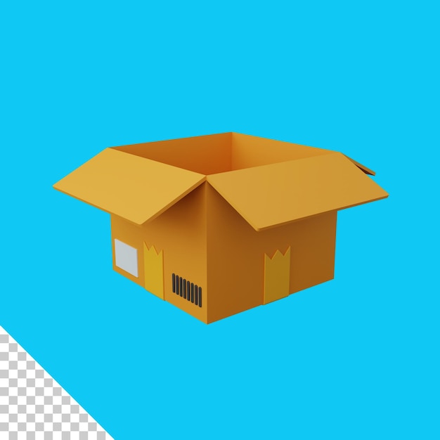 3d rendering open box isolated useful for ecommerce or business online design illustration