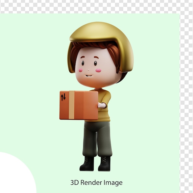 3d rendering of package delivery courier illustration