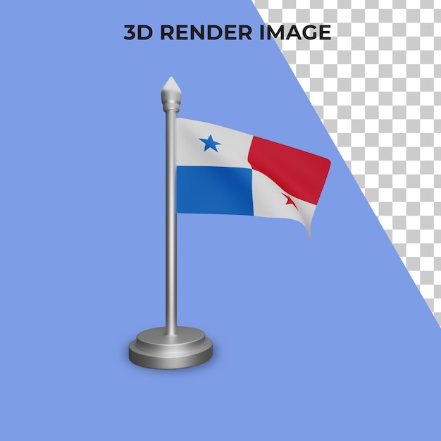 3d rendering of panama flag concept panama national day