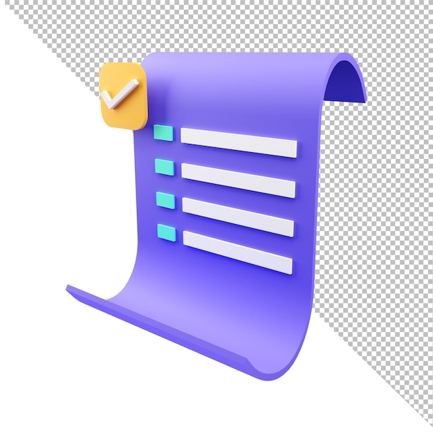 3d rendering paper bill transaction receipt payment icon