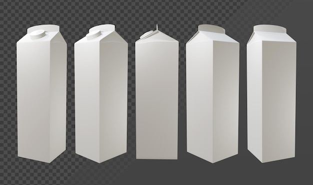 3d rendering paper milk bottle box perspective view