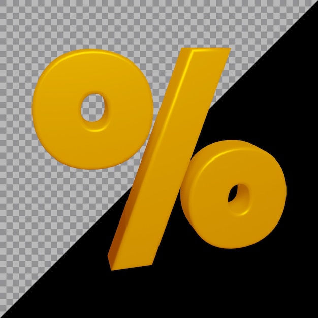 3d rendering of percent symbol