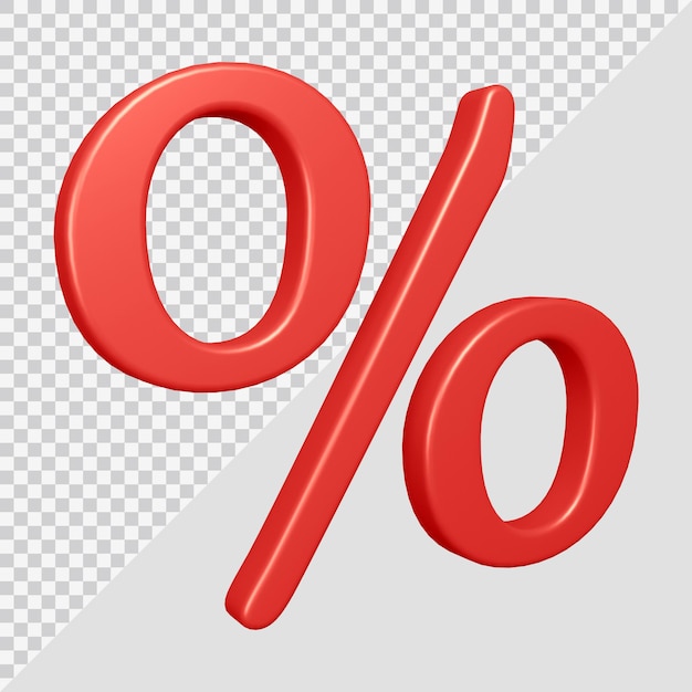 3d rendering of percent symbol