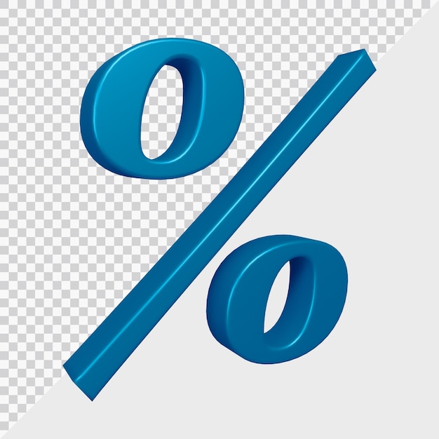 3d rendering of percent symbol