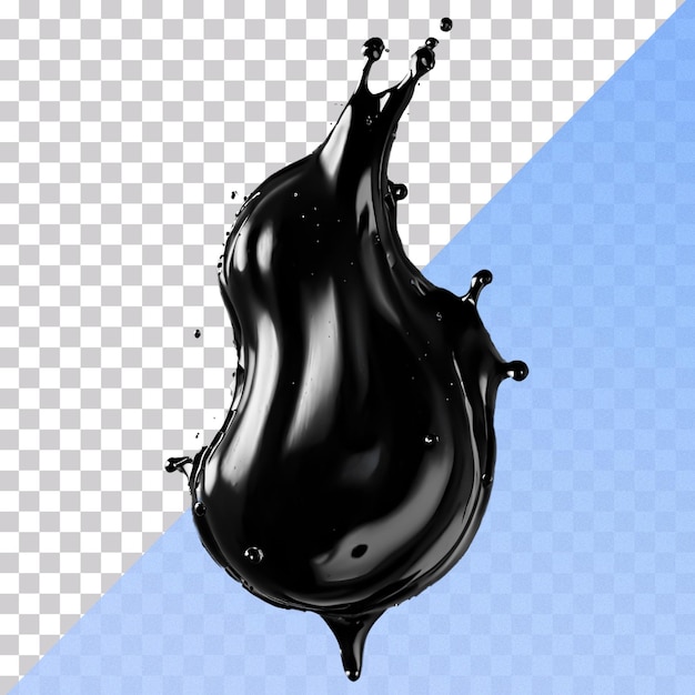 PSD 3d rendering of a petrol oil flowing on a transparent background