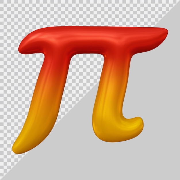 PSD 3d rendering of pi symbol balloon